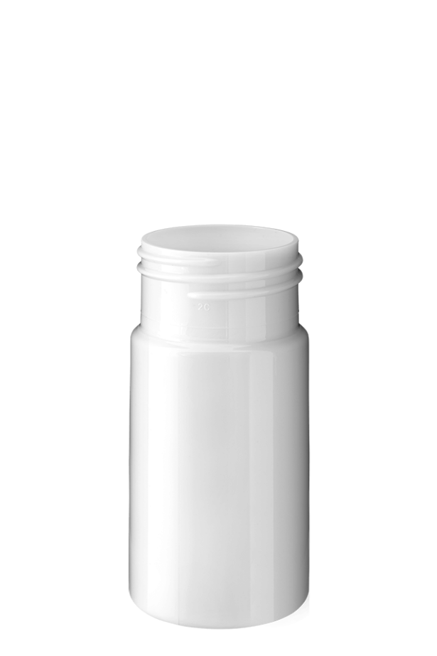 Cylindrical pill container 100ml 45CT PET white